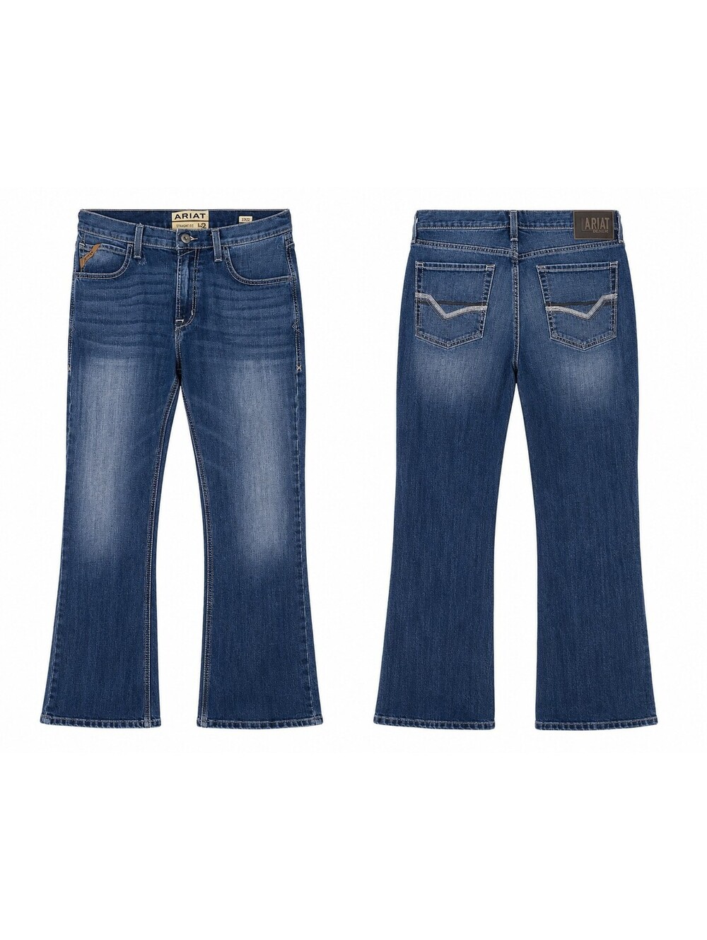 ARIAT Jeans Mens 33x34 Blue Denim Lennox M5 Straight Fit Bootcut 🔥